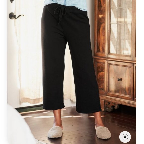 Frank & Eileen CATHERINE Triple Fleece Wide Leg Crop Sweatpants Size: S - Picture 3 of 16